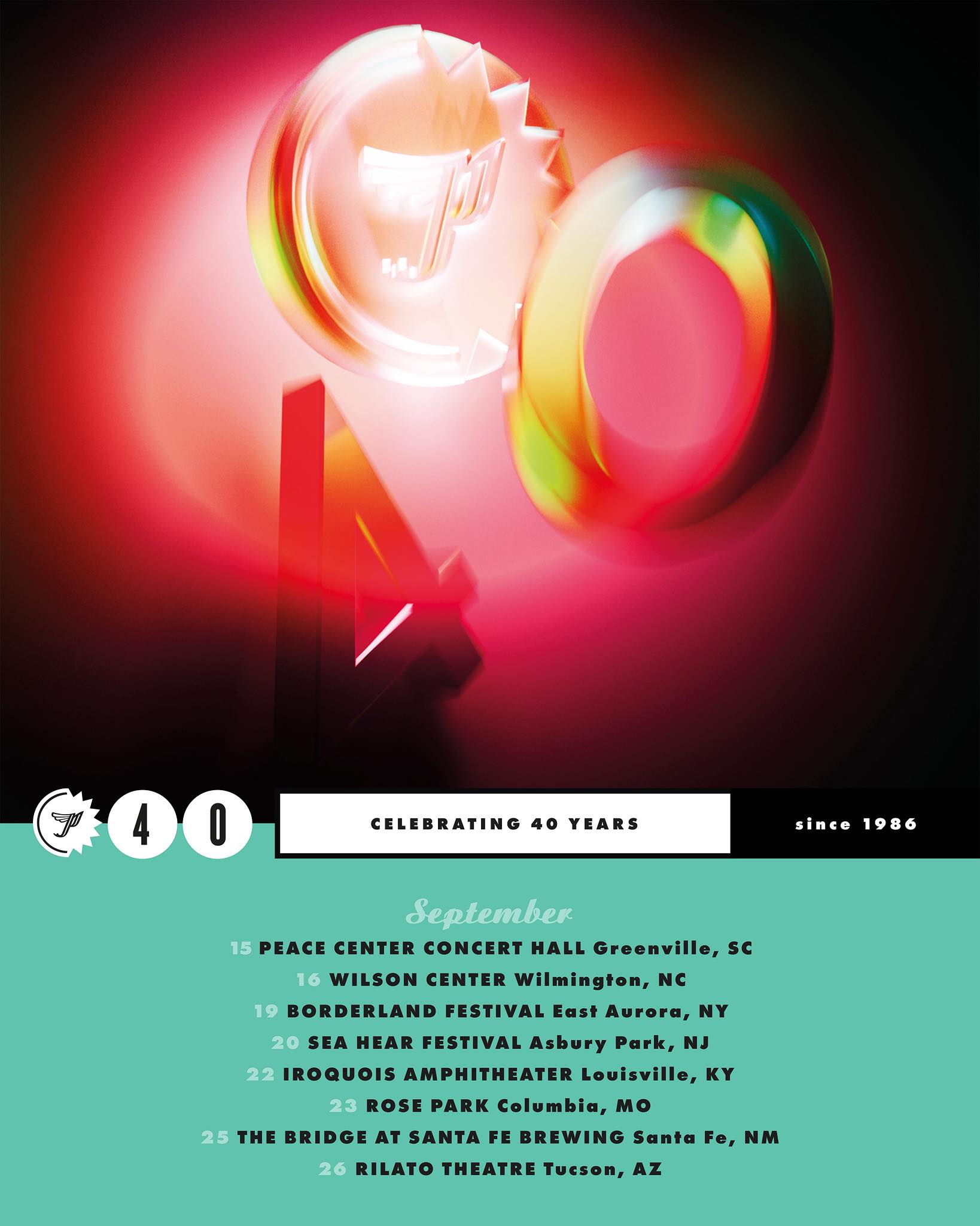 Pixies P40 Celebrating 40 Years Tour Poster 2026